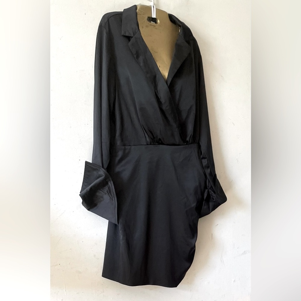 Black V neck dress.